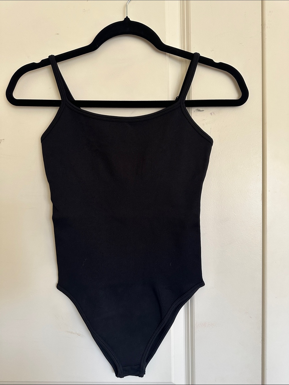 Black Spaghetti-Strap One-Piece
